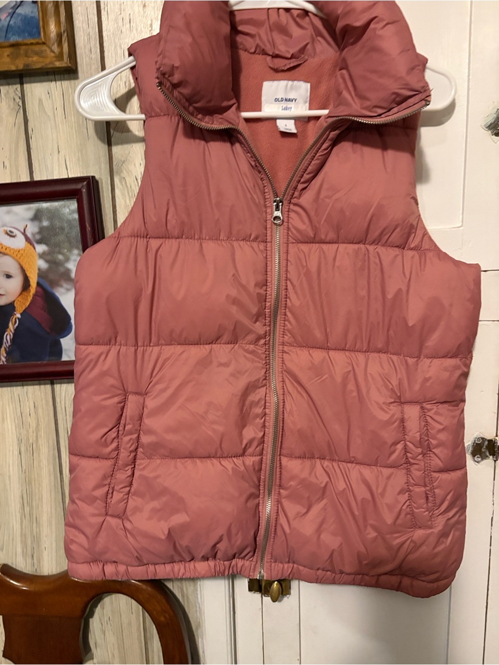 Old Navy Quilted Puffer Vest - Mauve Pink